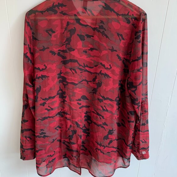 Ladies Red Camo Blouse - Picture 7 of 7